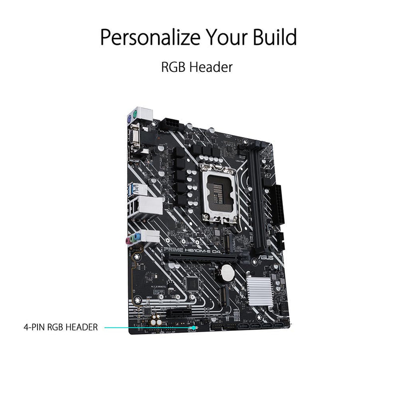 ASUS PRIME H610M - E D4 Intel H670 LGA 1700 ATX Motherboard with PCIe 4.0 and Dual M.2 Slots - SWIFT PERIPHERALS90MB19N0-M0IAY0