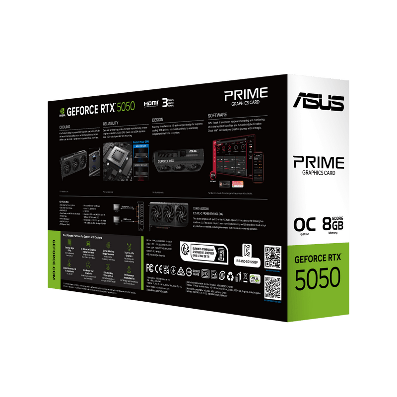 ASUS PRIME RTX 5050 8GB GDDR6 OC EDITION GRAPHICS CARD - SWIFT PERIPHERALSAsus5050-01