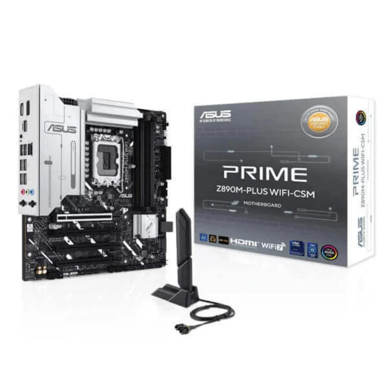 Asus Prime Z890M - Plus WiFi - CSM DDR5 LGA1851 Micro ATX Motherboard - SWIFT PERIPHERALSPRIME-Z890M-PLUS WIFI-CSM
