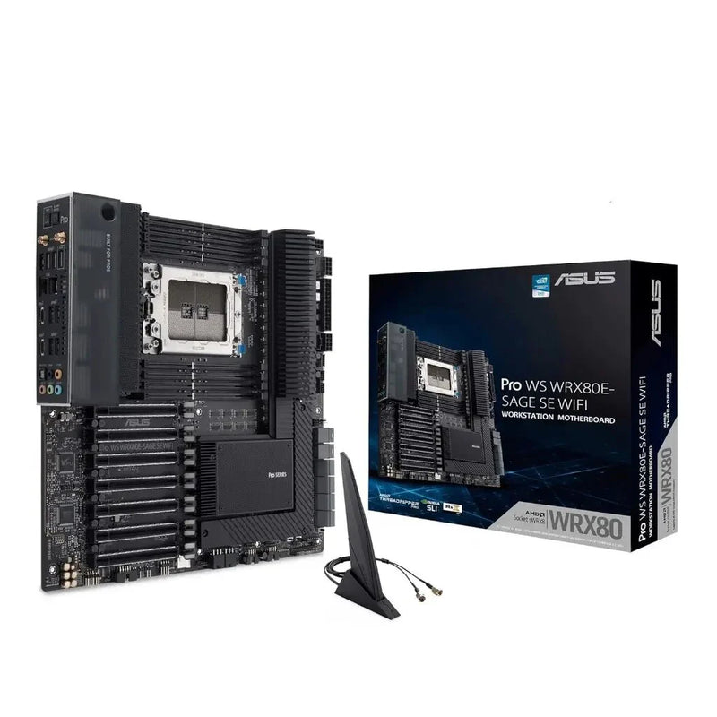 ASUS PRO WS WRX80E SAGE SE WIFI AMD WRX80 Chipset sWRX8 Socket DDR4 EEB Workstation Motherboard - SWIFT PERIPHERALSPRO-WS-WRX80E-SAGE-SE-WIFI