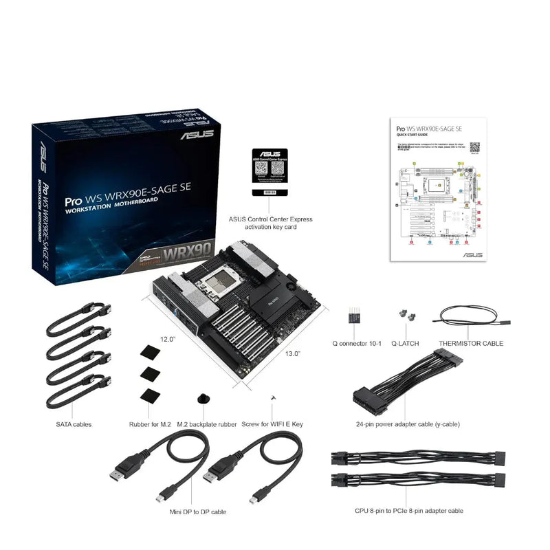 ASUS PRO WS WRX90E - SAGE SE AMD WRX90 Chipset sTR5 Socket DDR5 EEB Workstation Motherboard - SWIFT PERIPHERALSPRO-WS-WRX90-SAGE-SE