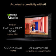 ASUS ProArt P16 OLED, Creator Laptop, AMD Ryzen AI 9 HX 370 (64GB/2TB/RTX 5090/40.64 cms (16) 4K Touch/Windows 11 Home/Office Home 2024 + M365 Basic (1 Year Validity) H7606WX - SE028WS - SWIFT PERIPHERALSProArt 5090