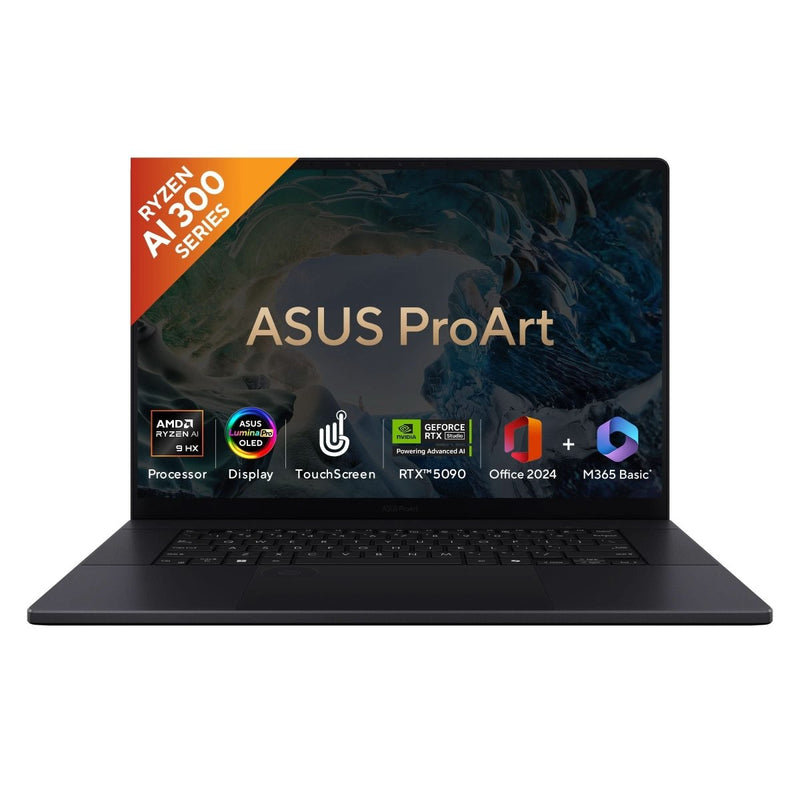 ASUS ProArt P16 OLED, Creator Laptop, AMD Ryzen AI 9 HX 370 (64GB/2TB/RTX 5090/40.64 cms (16) 4K Touch/Windows 11 Home/Office Home 2024 + M365 Basic (1 Year Validity) H7606WX - SE028WS - SWIFT PERIPHERALSProArt 5090