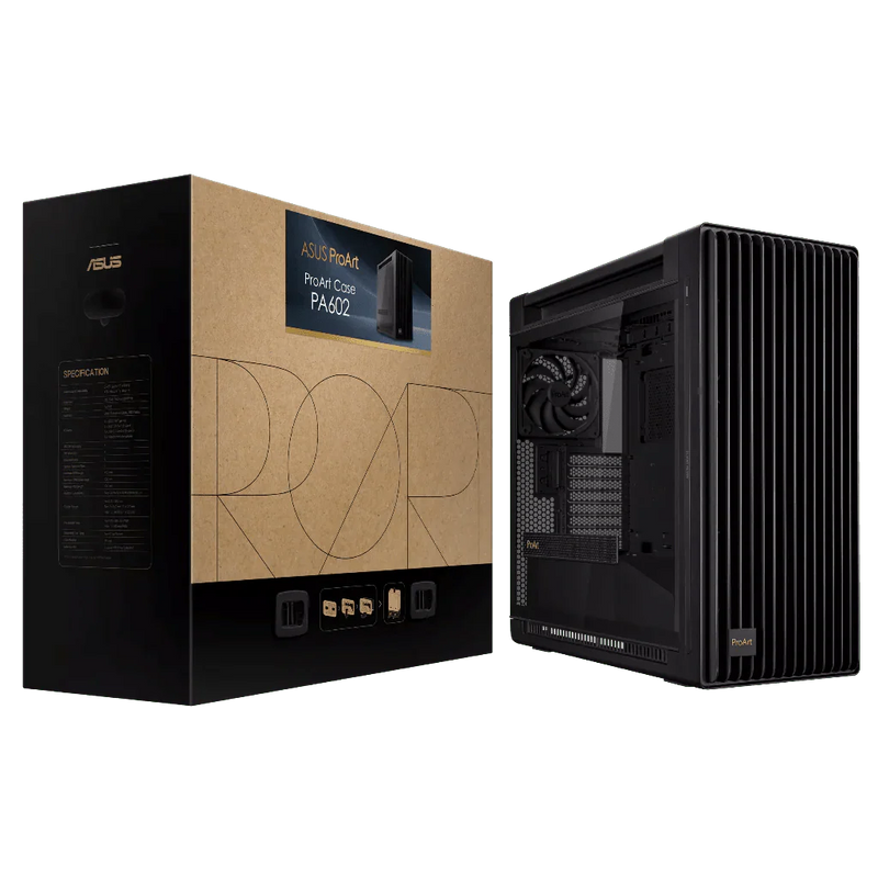 Asus ProArt PA602 (E - ATX) Mid Tower Cabinet - Black - SWIFT PERIPHERALSPROART-PA602-TG-BLACK