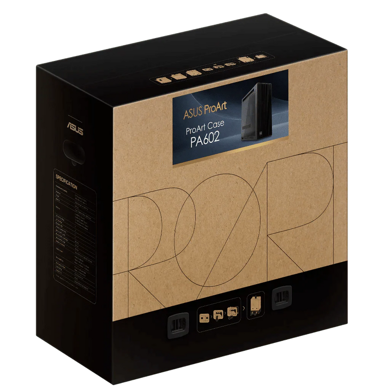 Asus ProArt PA602 (E - ATX) Mid Tower Cabinet - Black - SWIFT PERIPHERALSPROART-PA602-TG-BLACK