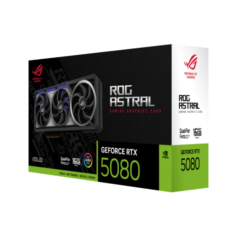 ASUS ROG Astral GeForce RTX 5080 16GB GDDR7 OC Edition Triple Fan Graphics Card - SWIFT PERIPHERALSROG-Astral-RTX5080-16GB-GDDR7-OC