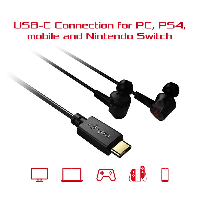 ASUS ROG Cetra In - Ear Wired USB - C Active Noise Cancelling Gaming Headphone with LED lighting - SWIFT PERIPHERALSROG-CETRA