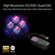ASUS ROG Clavis USB - C to 3.5 mm Gaming DAC with AI Noise - Canceling Mic and MQA Rendering - SWIFT PERIPHERALS90YH02N0-B2UA00