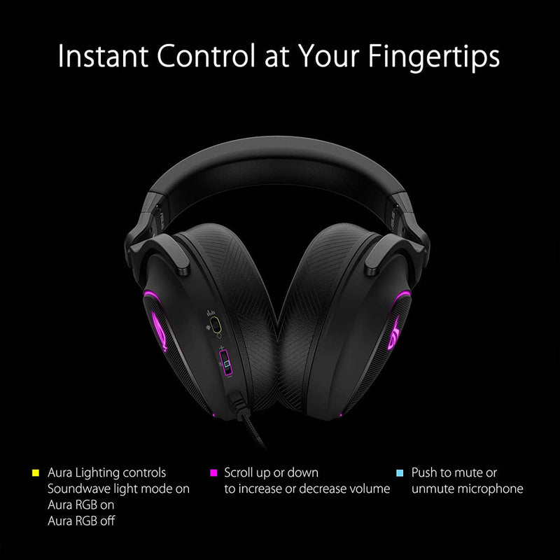 ASUS ROG Delta S Wired Over - Ear RGB Gaming Headset with AI Noise Cancelling Microphone and Volume Control - SWIFT PERIPHERALSDelta-S