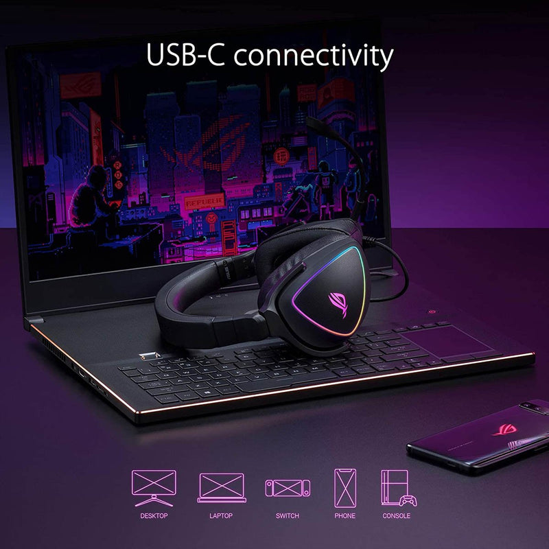 ASUS ROG Delta S Wired Over - Ear RGB Gaming Headset with AI Noise Cancelling Microphone and Volume Control - SWIFT PERIPHERALSDelta-S