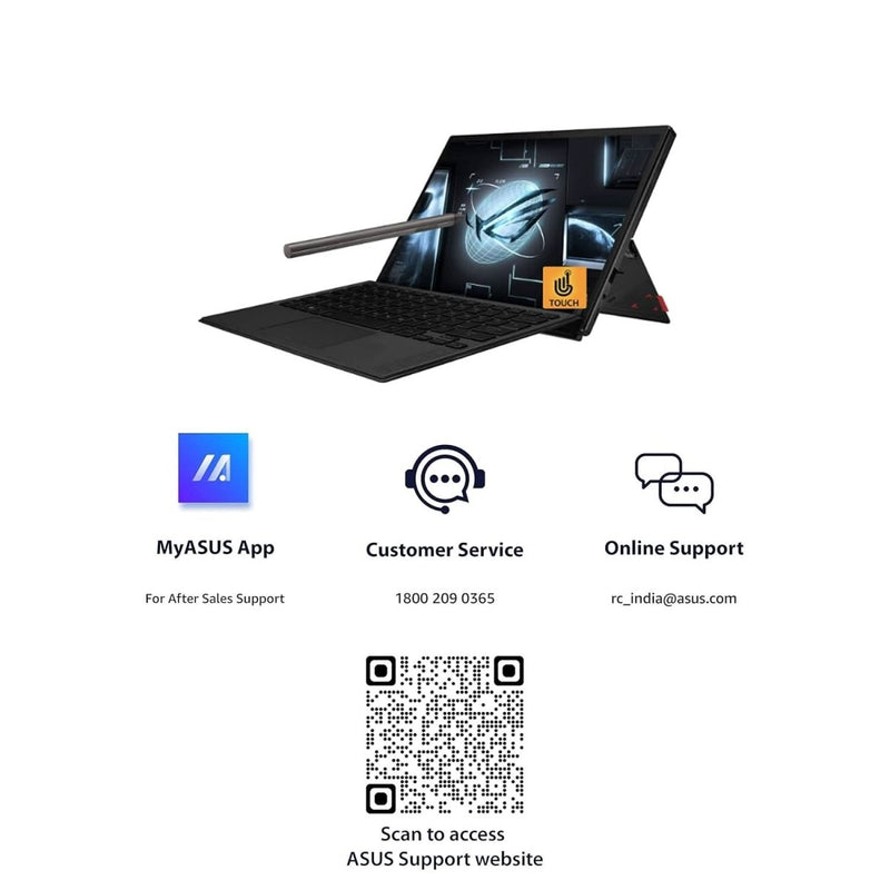 ASUS ROG FLOW Z13 (2022), 13.4 INCH (34.03 CMS) FHD+ 16:10, 120HZ TOUCH, INTEL CORE I5 12TH GEN, 2 - IN - 1 GAMING LAPTOP (16GB/512GB SSD/WIN 11/INTEGRATED GRAPHICS/OFFICE 2021/BLACK/1.12 KG) GZ301ZA - LD049WS - SWIFT PERIPHERALS90NR07Y1-M000R0