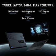ASUS ROG FLOW Z13 (2023) 56WHR BATTERY, INTEL CORE I9 - 13900H 13TH GEN, 13.4 INCH QHD+ 165HZ, 8GB RTX 4060, 2 - IN - 1 GAMING LAPTOP (16GB/1TB SSD/WINDOWS 11/OFFICE 2021/BLACK/1.18 KG), GZ301VV - MU014WS - SWIFT PERIPHERALS90NR0BH1-M001A0