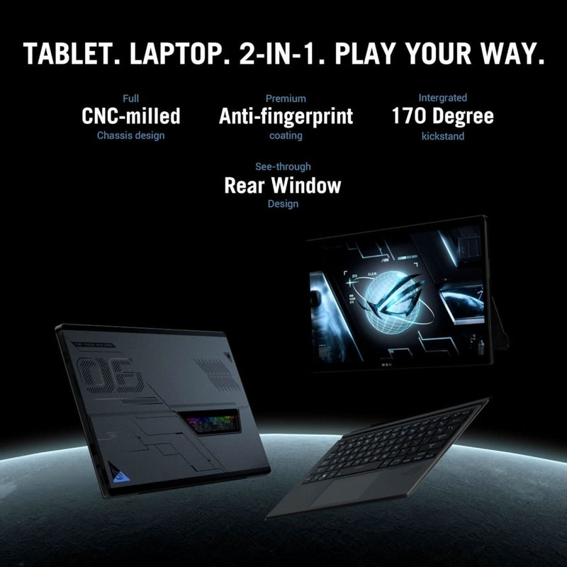 ASUS ROG FLOW Z13 (2023) 56WHR BATTERY, INTEL CORE I9 - 13900H 13TH GEN, 13.4 INCH QHD+ 165HZ, 8GB RTX 4060, 2 - IN - 1 GAMING LAPTOP (16GB/1TB SSD/WINDOWS 11/OFFICE 2021/BLACK/1.18 KG), GZ301VV - MU014WS - SWIFT PERIPHERALS90NR0BH1-M001A0