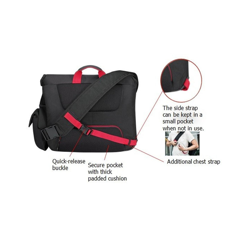 Asus ROG Ranger 15.6 - inch Messenger Backpack with Detachable Side Pockets and Water Resistant Exterior - SWIFT PERIPHERALS90XB0310-BBP000