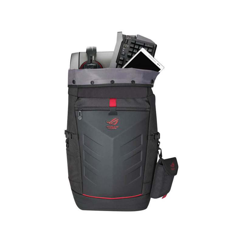 Asus ROG Ranger 17 - inch Roll Top Laptop Backpack with Removable Side Pocket and Built - in Rain Cover - SWIFT PERIPHERALS90XB0310-BBP010