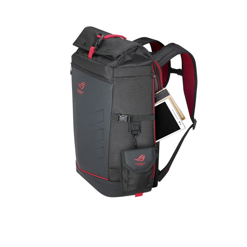 Asus ROG Ranger 17 - inch Roll Top Laptop Backpack with Removable Side Pocket and Built - in Rain Cover - SWIFT PERIPHERALS90XB0310-BBP010