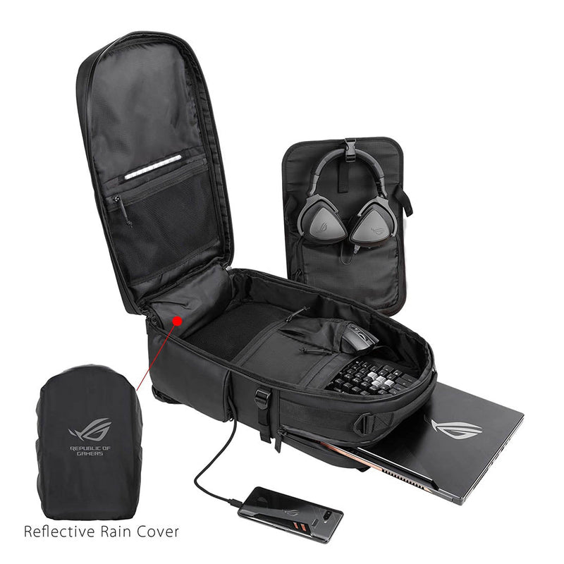 Asus ROG Ranger BP3703G RGB Modular Backpack for 17 - inch Laptop with Water - Repellent Material - SWIFT PERIPHERALS90XB05X0-BBP010