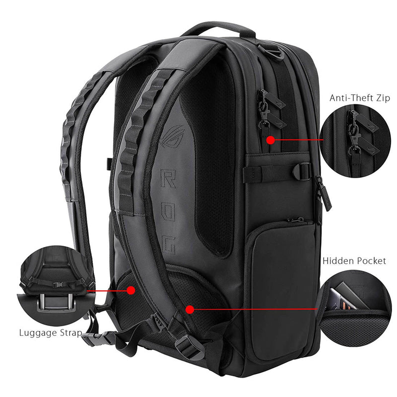 Asus ROG Ranger BP3703G RGB Modular Backpack for 17 - inch Laptop with Water - Repellent Material - SWIFT PERIPHERALS90XB05X0-BBP010