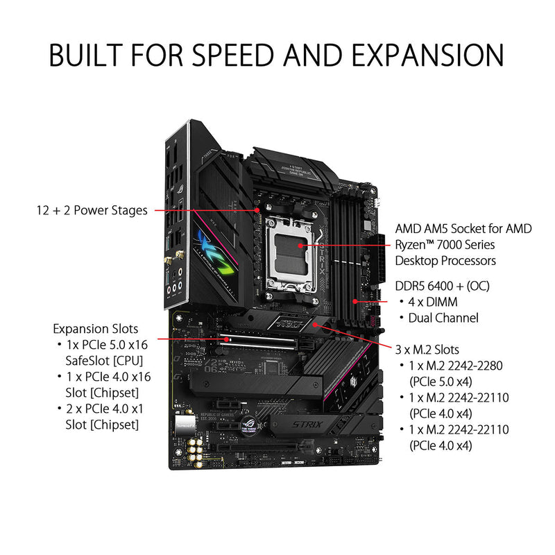 ASUS ROG STRIX B650E - F WIFI AMD B650 AM5 ATX Motherboard - SWIFT PERIPHERALS90MB1BQ0-M0EAY0