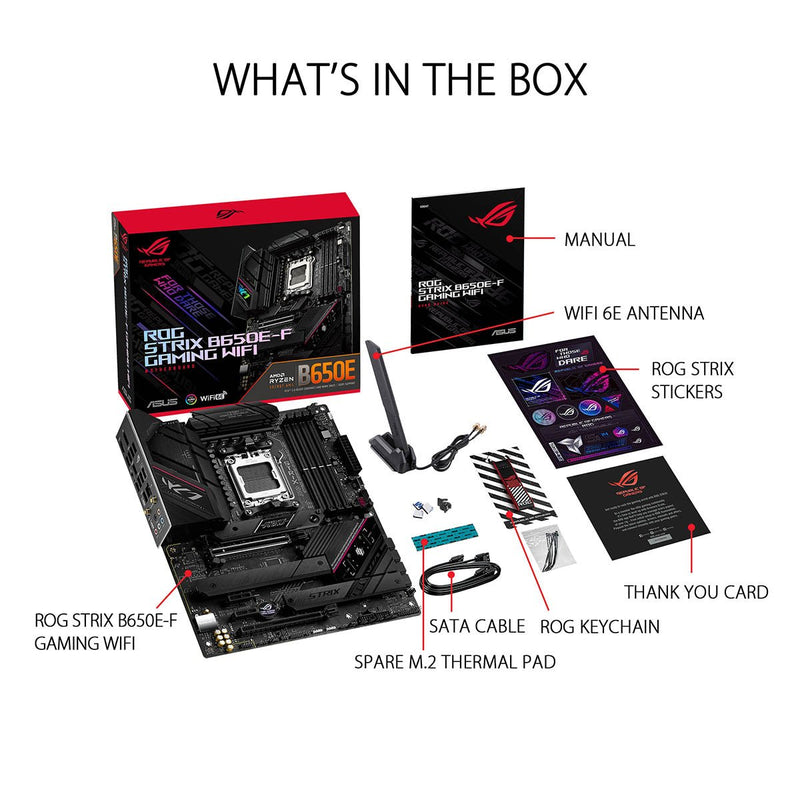 ASUS ROG STRIX B650E - F WIFI AMD B650 AM5 ATX Motherboard - SWIFT PERIPHERALS90MB1BQ0-M0EAY0