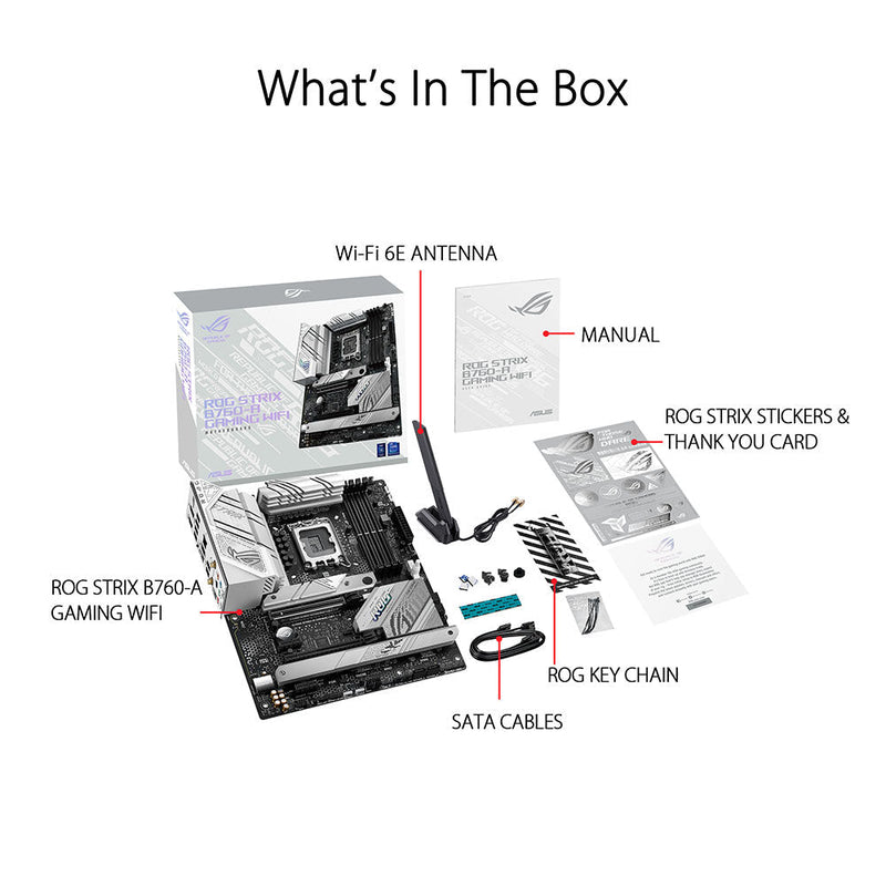 ASUS ROG STRIX B760 - A GAMING WIFI Intel B760 LGA 1700 ATX Motherboard - SWIFT PERIPHERALS90MB1EP0-M0IAY0