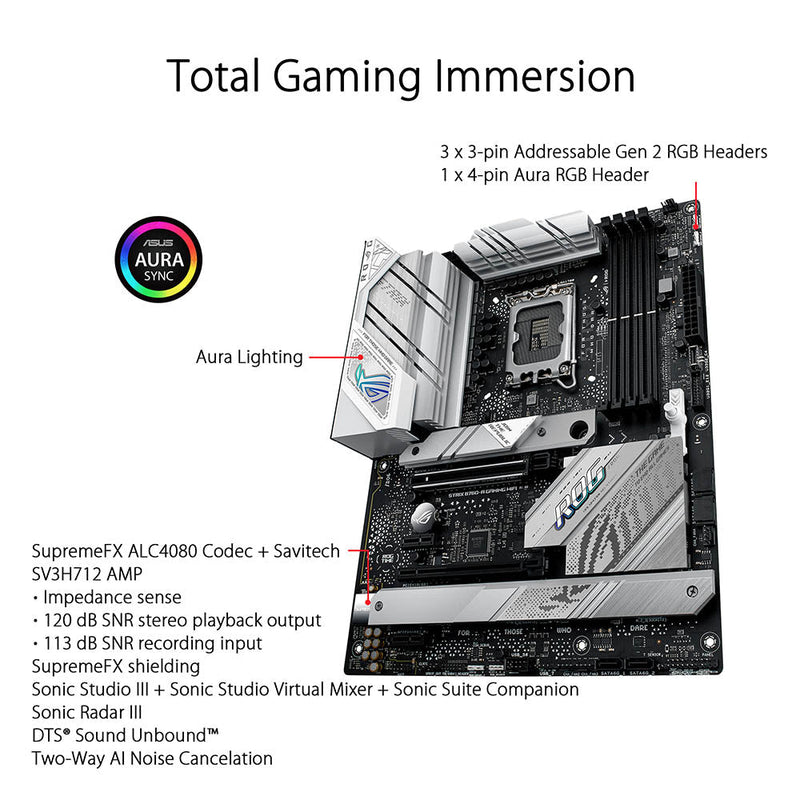 ASUS ROG STRIX B760 - A GAMING WIFI Intel B760 LGA 1700 ATX Motherboard - SWIFT PERIPHERALS90MB1EP0-M0IAY0