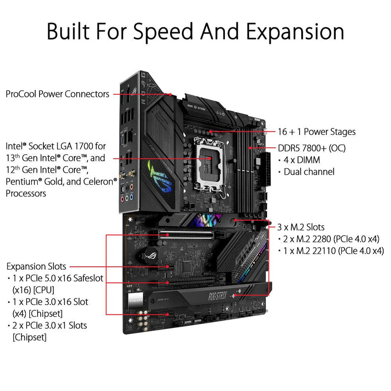 ASUS ROG STRIX B760 - F GAMING WIFI Intel B760 LGA 1700 ATX Motherboard - SWIFT PERIPHERALS90MB1CT0-M0IAY0