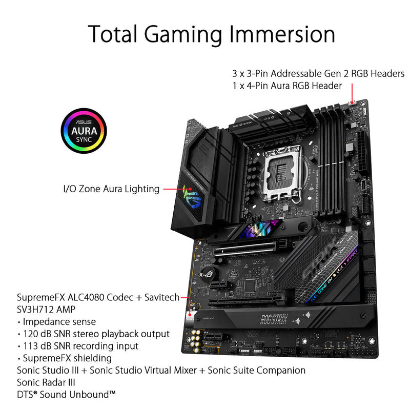 ASUS ROG STRIX B760 - F GAMING WIFI Intel B760 LGA 1700 ATX Motherboard - SWIFT PERIPHERALS90MB1CT0-M0IAY0