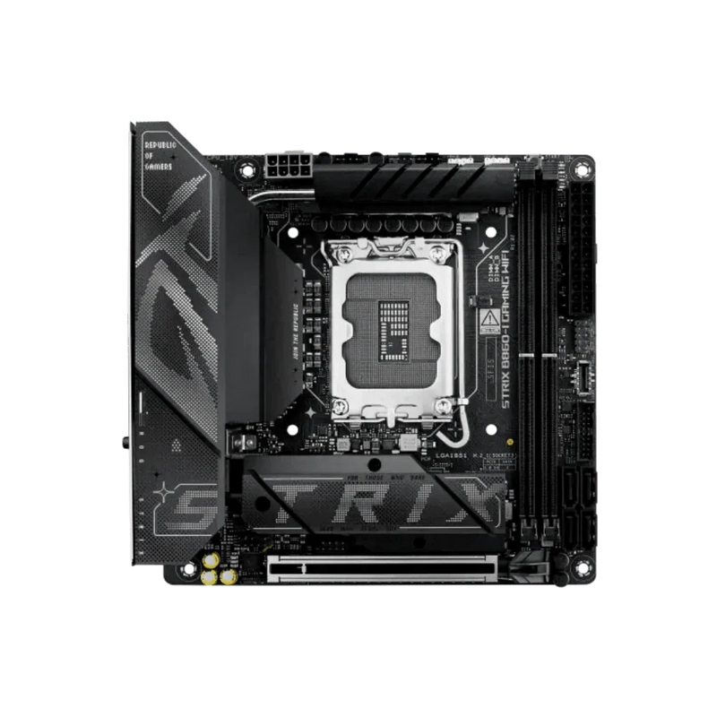 ASUS ROG STRIX B860 - I GAMING WIFI LGA1851 DDR5 Mini - ITX Motherboard - SWIFT PERIPHERALSROG-STRIX-B860-I GAMING-WIFI