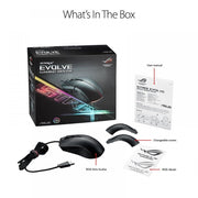 ASUS ROG STRIX Evolve Optical Wired RGB Gaming Mouse with 7200 DPI and Changeable Cover - SWIFT PERIPHERALS90MP00J0-B0UA00