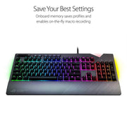 ASUS ROG Strix Flare RGB Mechanical Keyboard with Cherry MX Switches and On - Board Memory - SWIFT PERIPHERALSROG-STRIX-FLARE-BLUE-MX