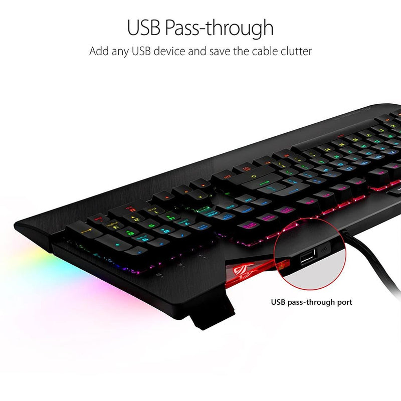 ASUS ROG Strix Flare RGB Mechanical Keyboard with Cherry MX Switches and On - Board Memory - SWIFT PERIPHERALSROG-STRIX-FLARE-BLUE-MX