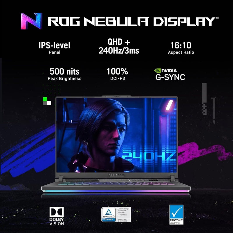 ASUS ROG STRIX G16 13TH GEN,INTEL CORE I9 - 13980HX GAMING LAPTOP(NVIDIA RTX 4060 - 8GB/140W TGP/16GB/1TB/QHD+/16"/240HZ/WINDOWS 11/M365 BASIC (1YEAR)*/OFFICE HOME 2024/ECLIPSE GRAY/2.50 KG)G614JV - N4242WS - SWIFT PERIPHERALS1092918