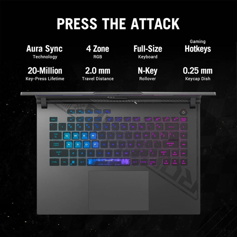 ASUS ROG STRIX G16 13TH GEN,INTEL CORE I9 - 13980HX GAMING LAPTOP(NVIDIA RTX 4060 - 8GB/140W TGP/16GB/1TB/QHD+/16"/240HZ/WINDOWS 11/M365 BASIC (1YEAR)*/OFFICE HOME 2024/ECLIPSE GRAY/2.50 KG)G614JV - N4242WS - SWIFT PERIPHERALS1092918