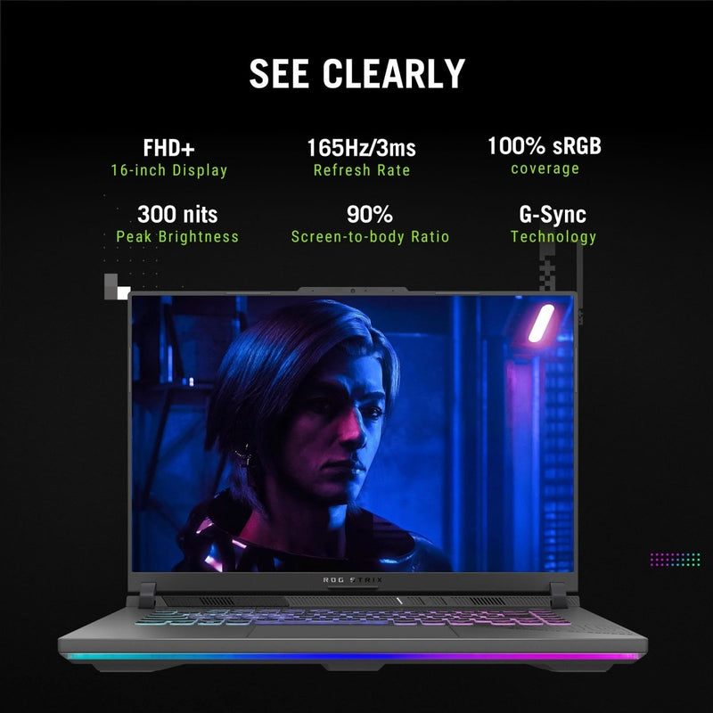 ASUS ROG STRIX G16 G614PH - RV033WS [R9 - 8940HX/16GB/1TB SSD/WIN11 HOME+MS24/16.0"/8GB - RTX5050 GRAPHICS/1 YEAR(S)/GREY] - SWIFT PERIPHERALS1094424