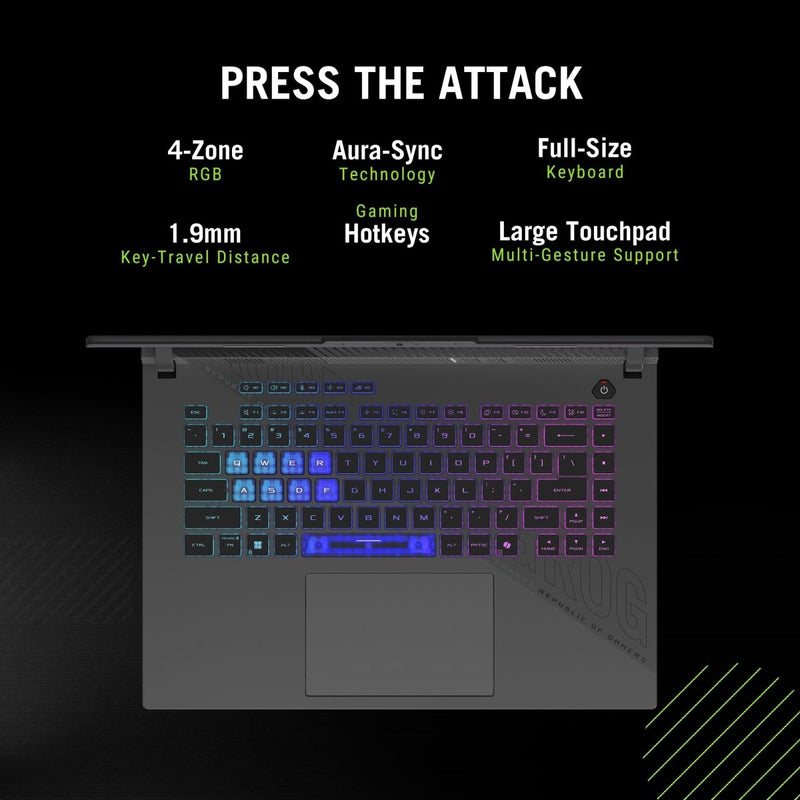 ASUS ROG STRIX G16 G614PH - RV033WS [R9 - 8940HX/16GB/1TB SSD/WIN11 HOME+MS24/16.0"/8GB - RTX5050 GRAPHICS/1 YEAR(S)/GREY] - SWIFT PERIPHERALS1094424