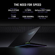 ASUS ROG STRIX G16 G614PM - S5046WS [R9 - 8940HX/16GB/1TB SSD/WIN11 HOME+MS24/16.0"/8GB - RTX5060 GRAPHICS/1 YEAR(S)/GREY] - SWIFT PERIPHERALS1095001