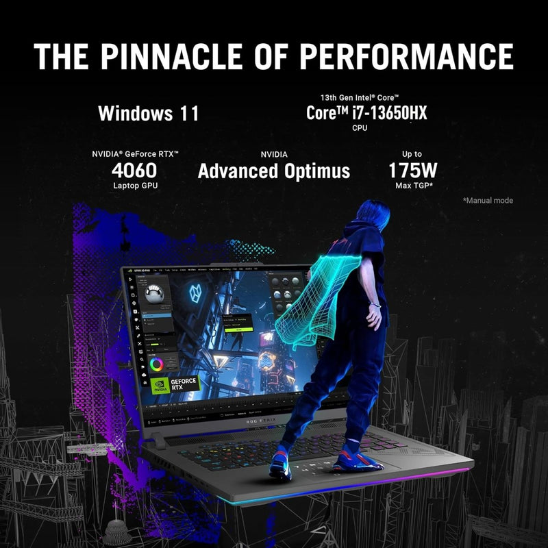 ASUS ROG STRIX G16, GAMING LAPTOP, 13TH GEN INTEL CORE I7 - 13650HX, RTX 4060 GRPH (16GB/1TB/40.64 CMS (16) FHD+/WIN 11 HOME) G614JV - N3474WS - SWIFT PERIPHERALS1089688
