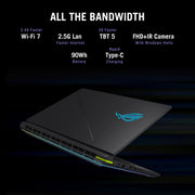 ASUS ROG STRIX G16, GAMING LAPTOP, INTEL CORE ULTRA 9 275HX, RTX 5080 GPU (32GB/1TB/40.64 CMS (16) FHD+/WINDOWS 11 HOME/OFFICE HOME 2024 + M365 BASIC (1 YEAR VALIDITY) G615LW - RV148WS - SWIFT PERIPHERALSAsus50-005