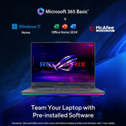 ASUS ROG STRIX G16, R9 - 8940HX UP TO 16 TOPS/RTX5070TI 12GB/DDR5 16GB/1TB PCIE 4.0 NVME M.2 SSD/16.0 WUXGA ANTI - GLARE NON - TOUCH,300NITS/B,SRGB 100%(165HZ),IPS - NB(RV)/BACKLIT CHICLET KEYBOARD 4 - ZONE RGB WITH COPILOT KEY/90WHRS, 4S1P, 4 - CELL LI - ION//GRAY - SWIFT PERIPHERALS90NR0NJ7-M001V0