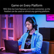 ASUS ROG Strix Go Core Over Ear Wired Gaming Headset with Volume Adjustments - SWIFT PERIPHERALS90YH02R1-B1UA00