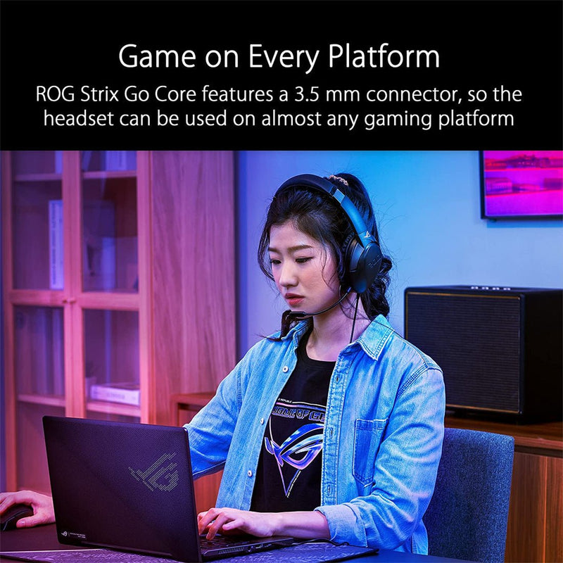 ASUS ROG Strix Go Core Over Ear Wired Gaming Headset with Volume Adjustments - SWIFT PERIPHERALS90YH02R1-B1UA00