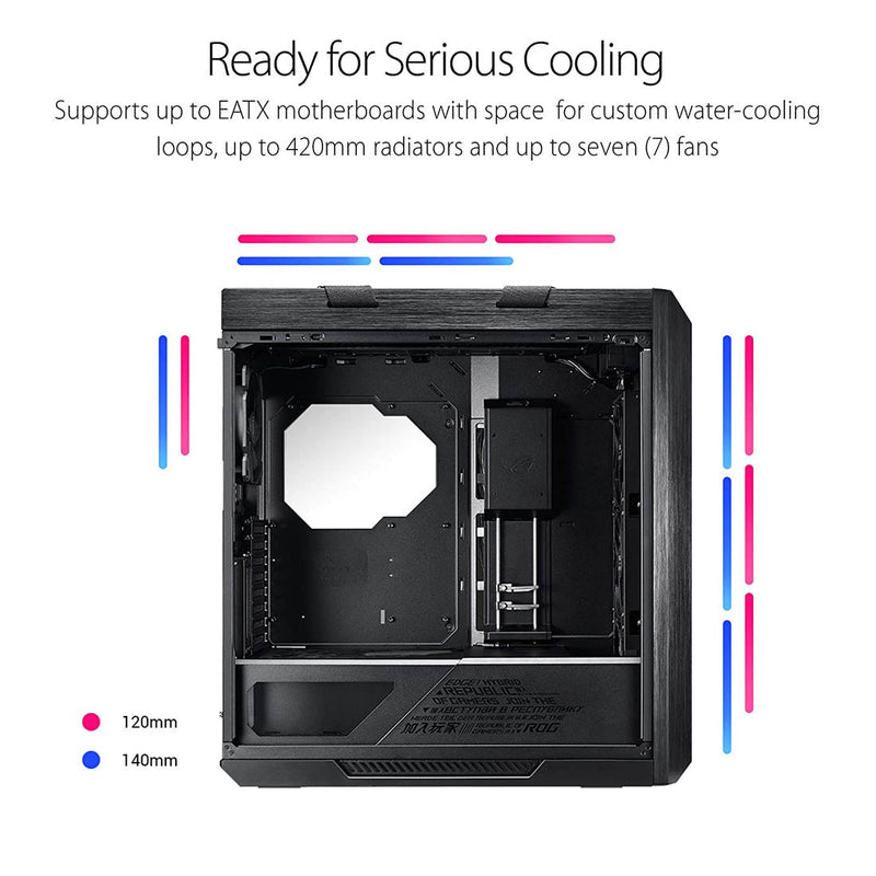 Asus ROG Strix Helios GX601 RGB Mid - Tower Cabinet with 4 Pre - Installed 140mm Fans and Gen 2 USB - C - SWIFT PERIPHERALSHELIOS-601