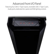 Asus ROG Strix Helios GX601 RGB Mid - Tower Cabinet with 4 Pre - Installed 140mm Fans and Gen 2 USB - C - SWIFT PERIPHERALSHELIOS-601