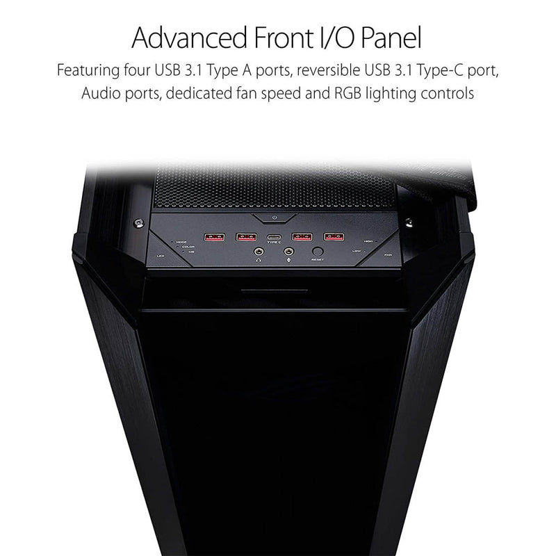 Asus ROG Strix Helios GX601 RGB Mid - Tower Cabinet with 4 Pre - Installed 140mm Fans and Gen 2 USB - C - SWIFT PERIPHERALSHELIOS-601