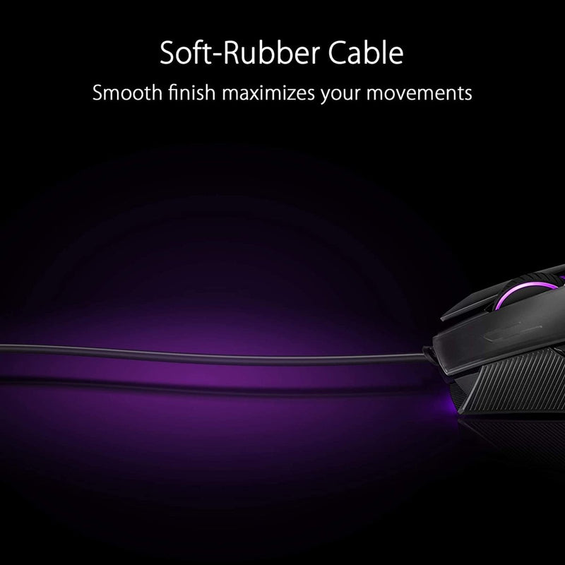 ASUS ROG STRIX Impact II Wired Optical RGB Gaming Mouse with 6200 DPI and Ambidextrous Design - SWIFT PERIPHERALSP506-STRIXIMPAC-II