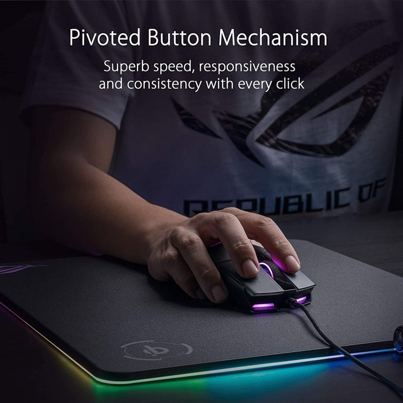 ASUS ROG STRIX Impact II Wired Optical RGB Gaming Mouse with 6200 DPI and Ambidextrous Design - SWIFT PERIPHERALSP506-STRIXIMPAC-II