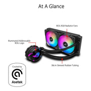 ASUS ROG STRIX LC 240 RGB AIO 240mm Liquid Cooler with Dual 120mm PWM Fans - SWIFT PERIPHERALS90RC0061-M0UAY0