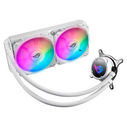 ASUS ROG STRIX LC 240 RGB White Edition AIO 240mm Liquid Cooler with Dual 120mm PWM Fans - SWIFT PERIPHERALS90RC0062-M0UAY0