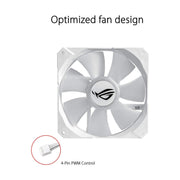 ASUS ROG STRIX LC 240 RGB White Edition AIO 240mm Liquid Cooler with Dual 120mm PWM Fans - SWIFT PERIPHERALS90RC0062-M0UAY0